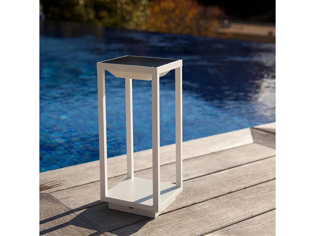 Lanterne solaire rechargeable aluminium HYDRA H33cm