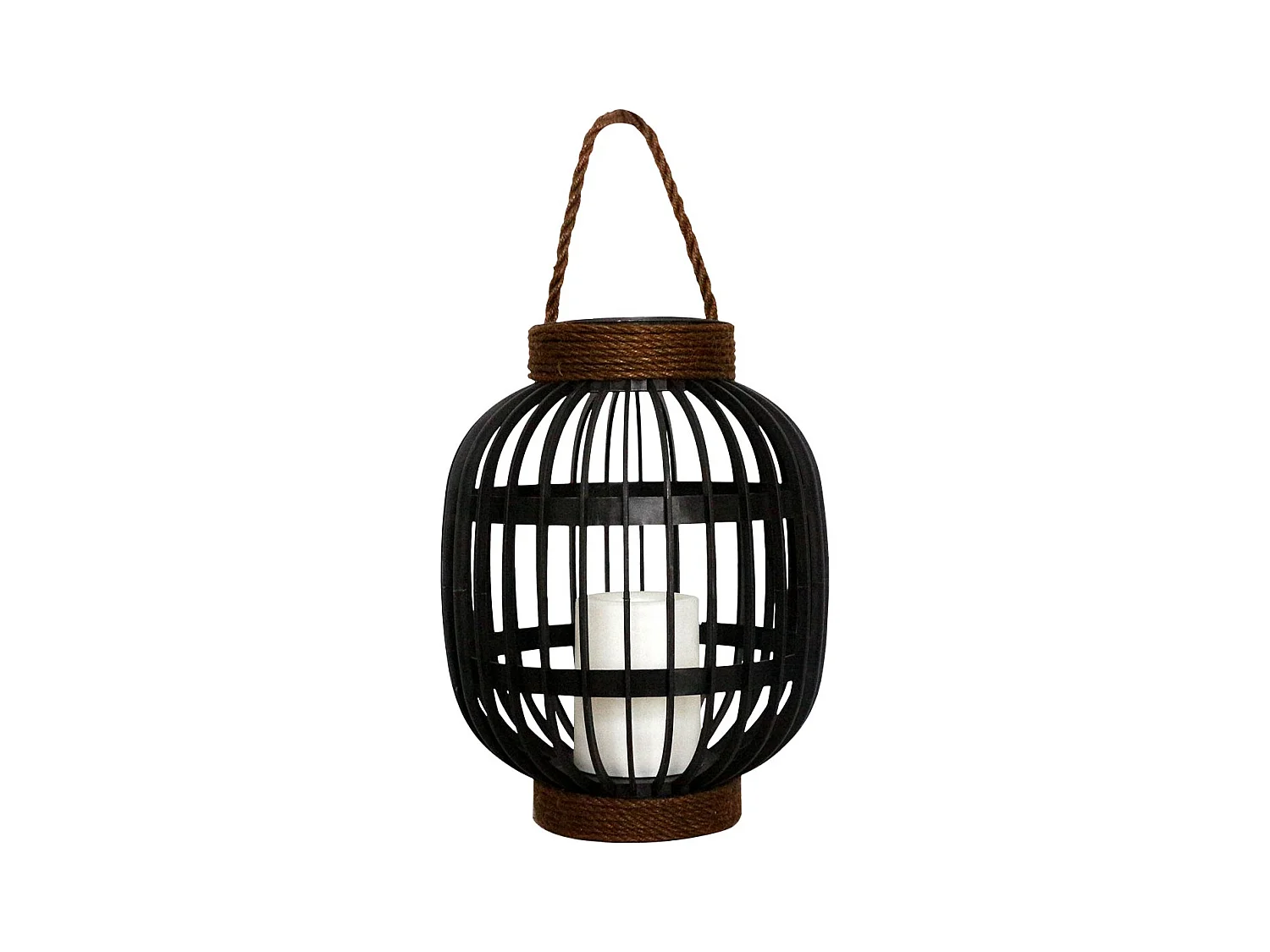 Lanterne solaire décorative FIDJY Noir Acier H30cm