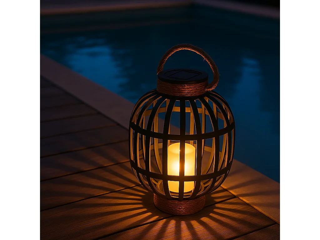 Decoratieve lantaarn op zonne-energie H30cm FIDJY