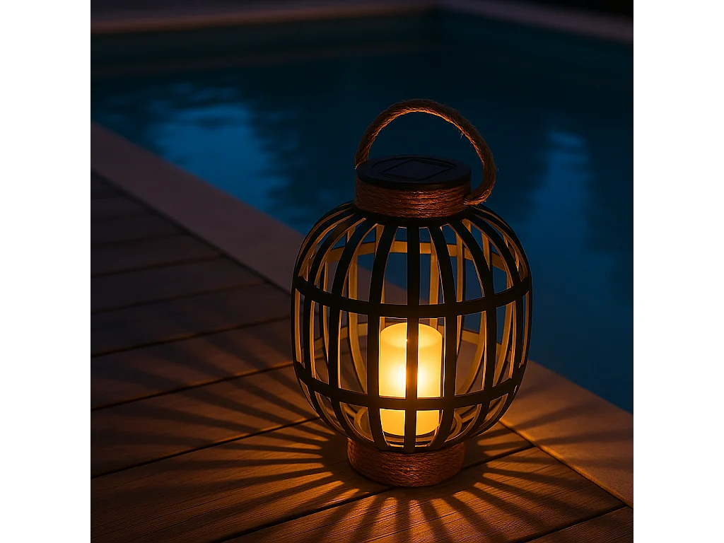 Lanterna solare decorativa H30cm FIDJY