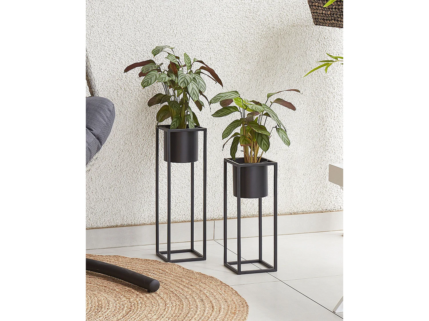 Verhoogde bloempot IDRA Metaal 15 cm Zwart