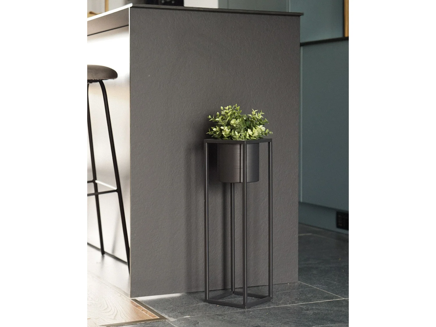 Verhoogde bloempot IDRA Metaal 15 cm Zwart
