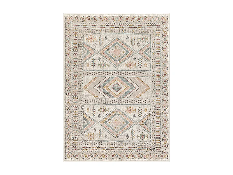 Tapis Scandinave Bohème - Multicolore/Rose - 160x213cm - EVELYN