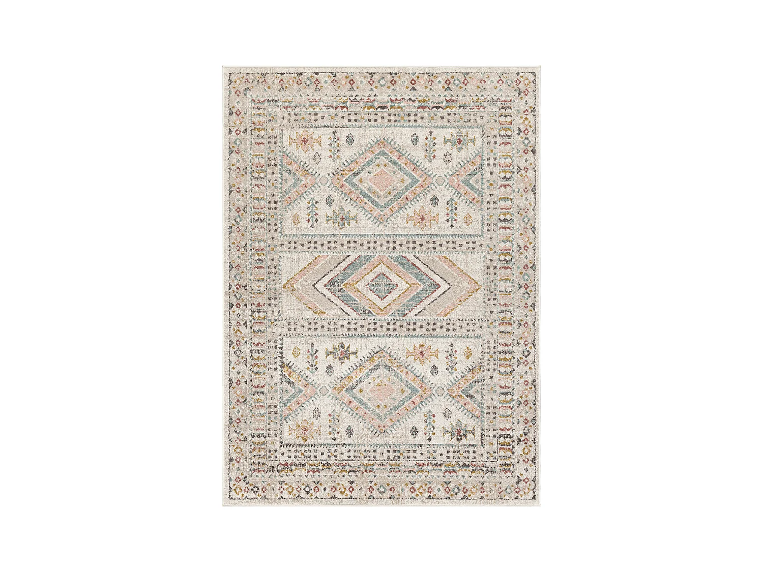 Tapis Scandinave Bohème - Multicolore/Rose - 160x213cm - EVELYN
