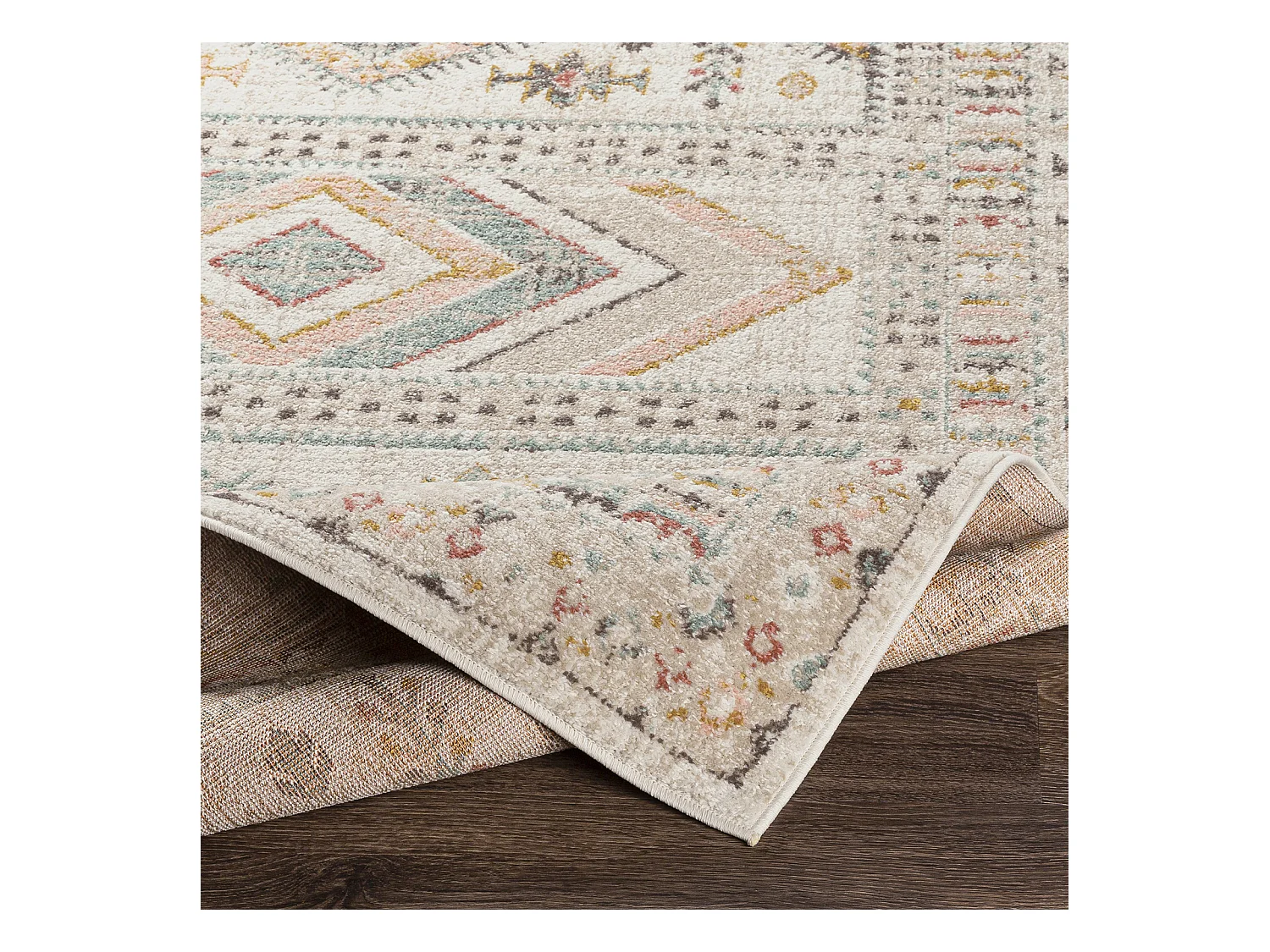 Tapis Scandinave Bohème - Multicolore/Rose - 160x213cm - EVELYN
