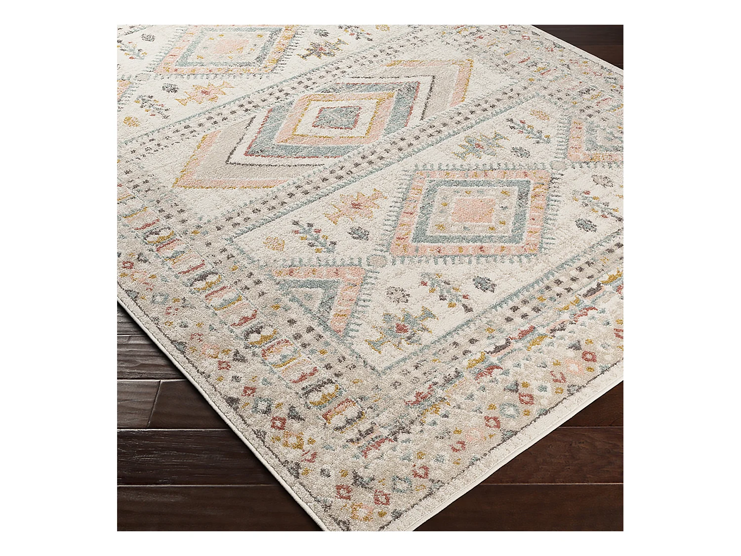 Tapis Scandinave Bohème - Multicolore/Rose - 160x213cm - EVELYN