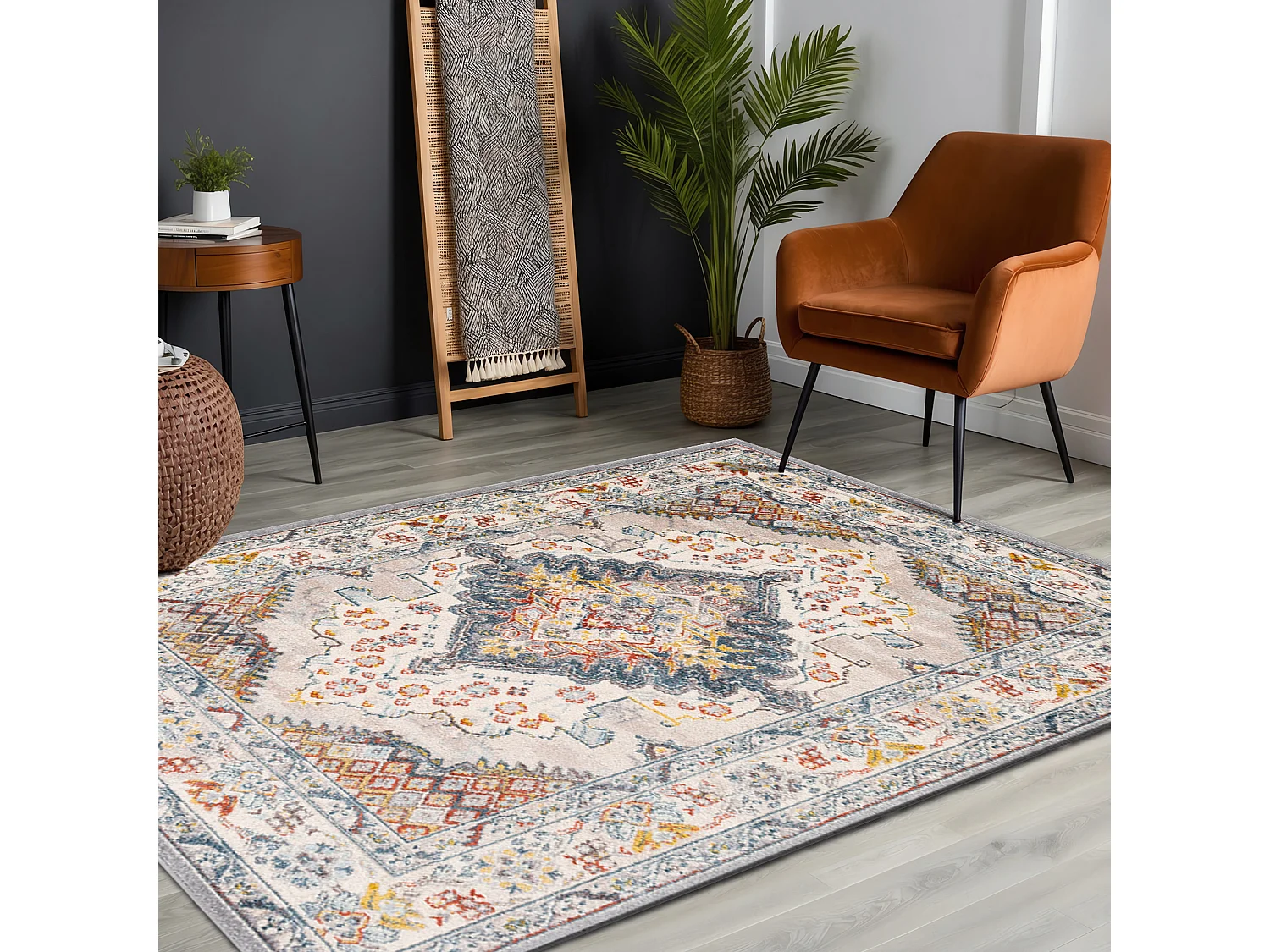 Tapis Vintage Oriental - Multicolore/Gris - 200x275cm - JADE