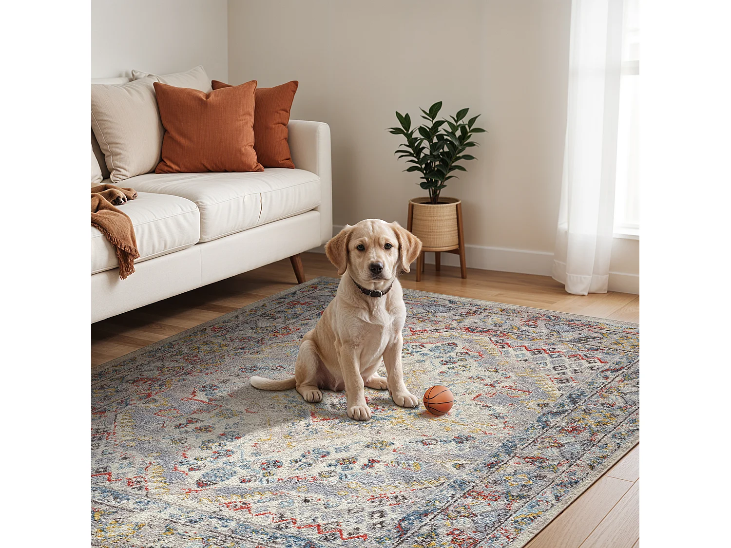 Tapis Vintage Oriental - Multicolore/Gris - 160x213cm - JADE