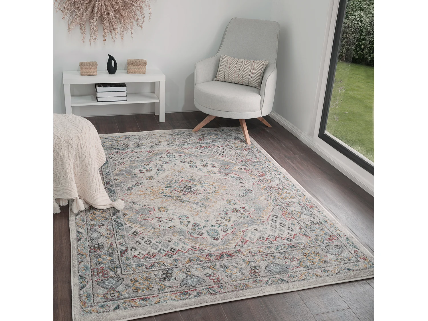 Tapis Vintage Oriental - Multicolore/Gris - 160x213cm - JADE