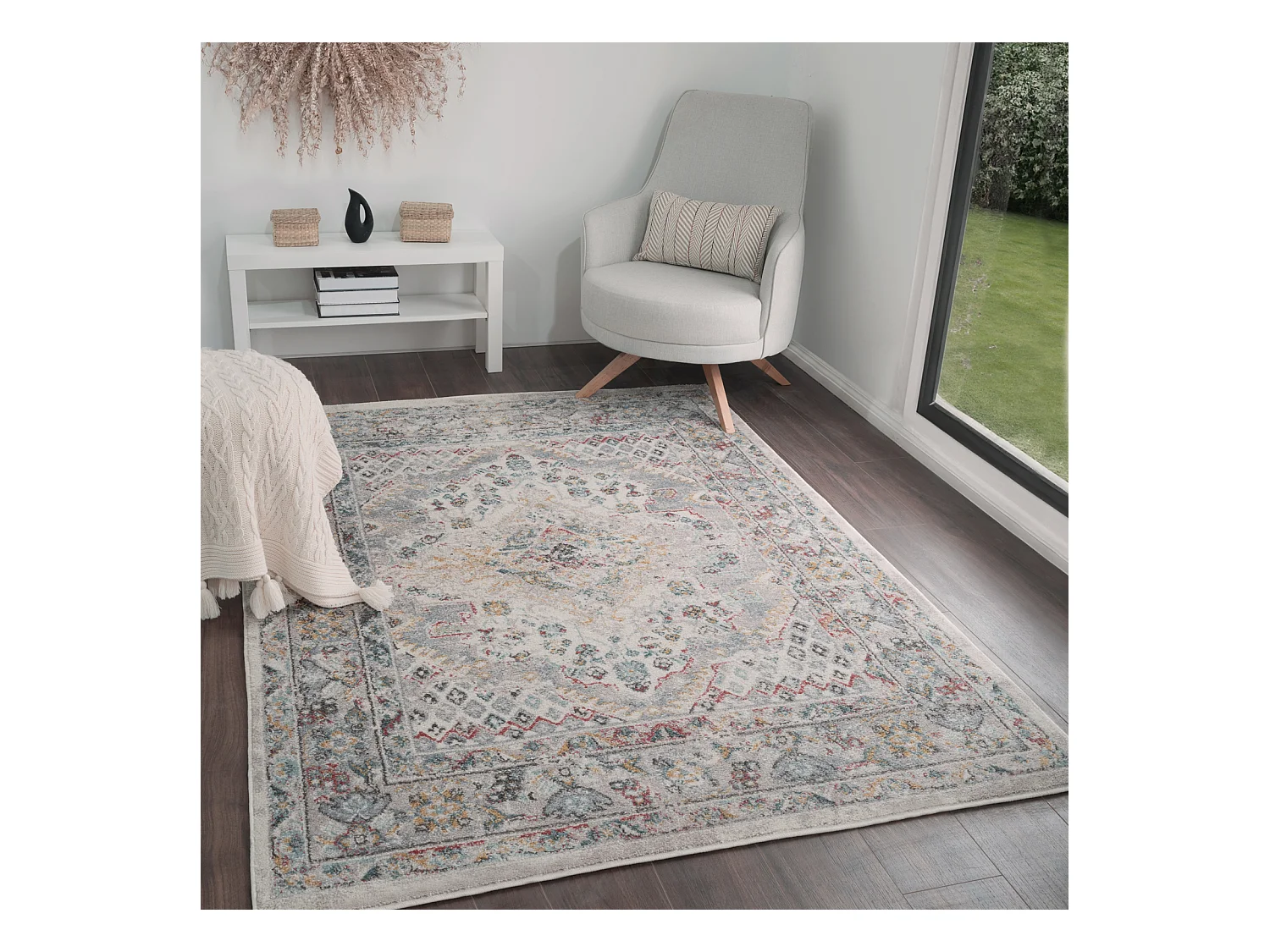 Vintage Oosters Tapijt - Meerkleurig/Grijs - 160x213cm - JADE