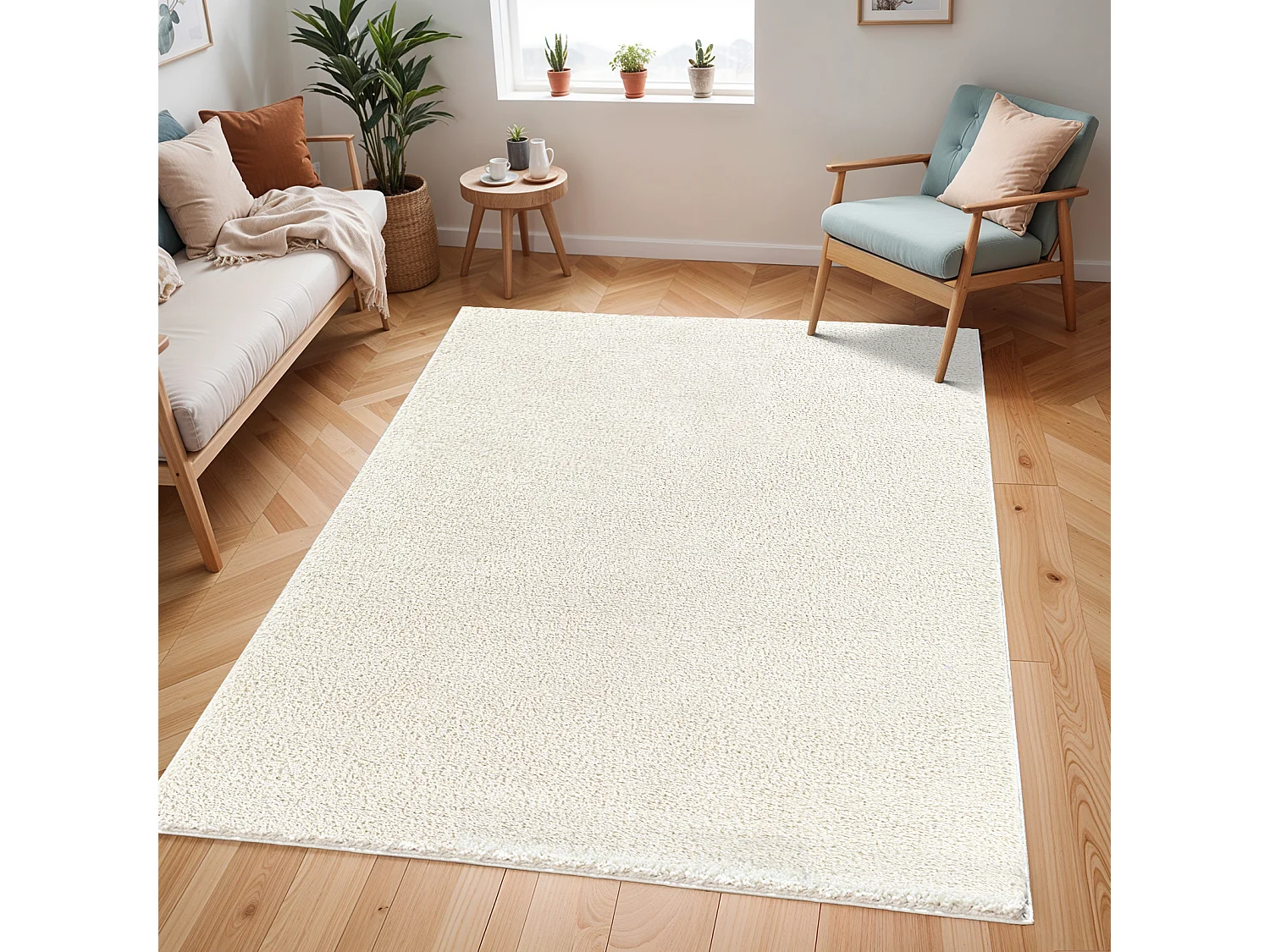 Tapis Shaggy Uni - Beige - 160x213cm - CLAIRE