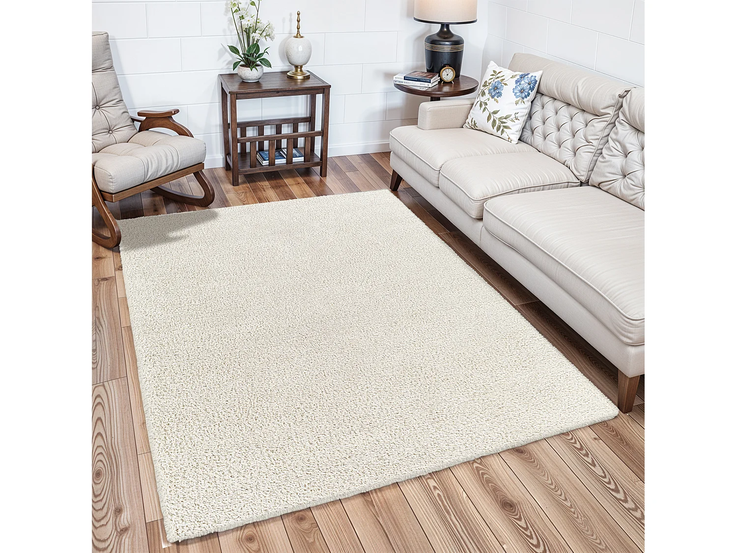 Tapis Shaggy Uni - Beige - 160x213cm - CLAIRE