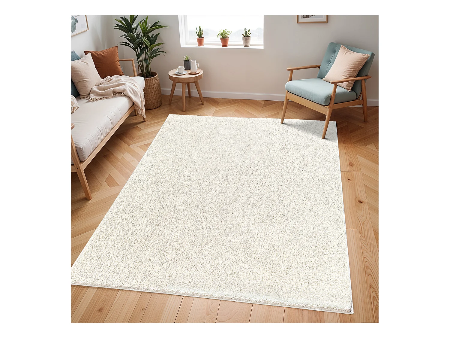Tapis Shaggy Uni - Beige - 160x213cm - CLAIRE