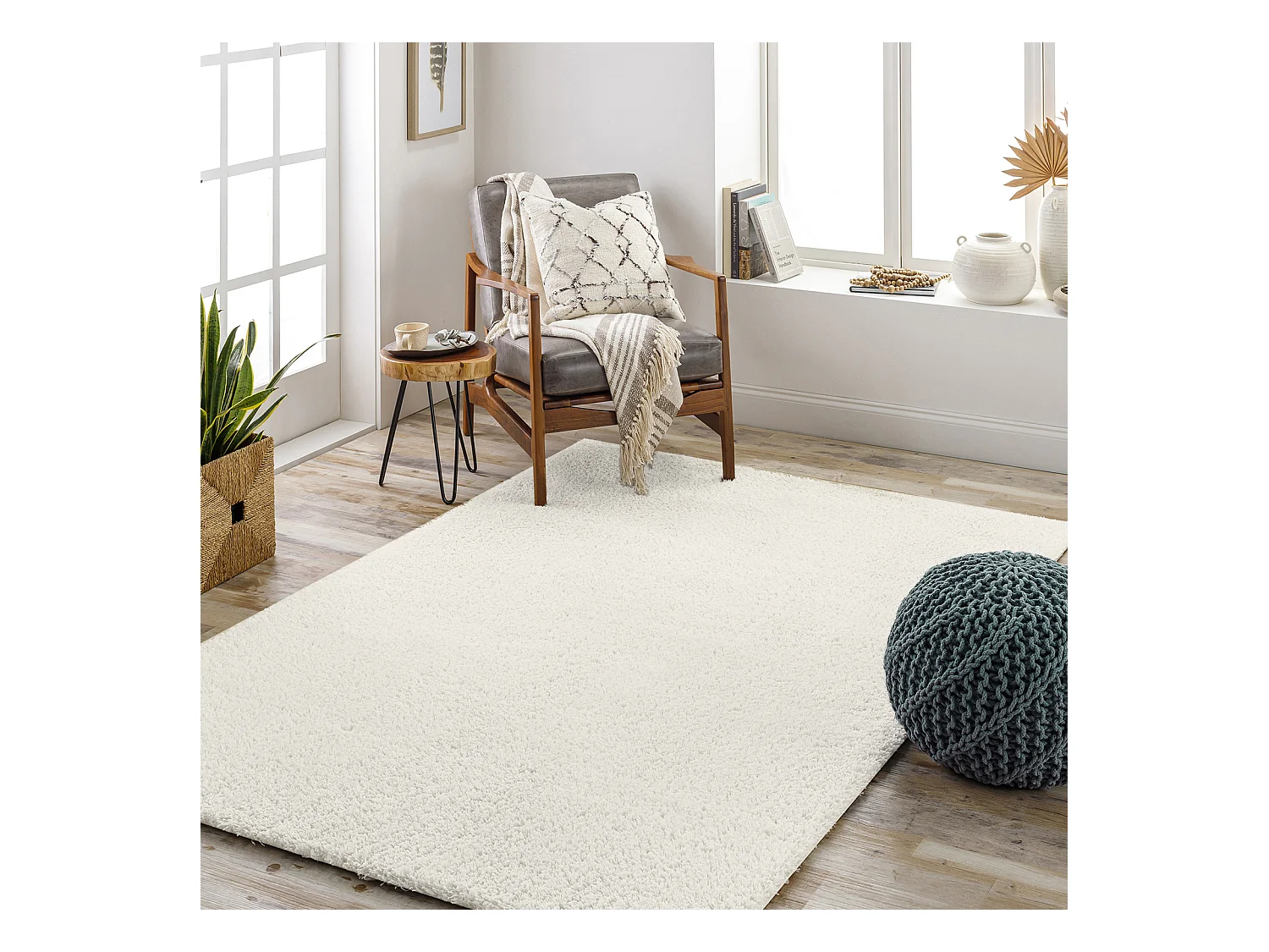 Tapis Shaggy Uni - Beige - 160x213cm - CLAIRE