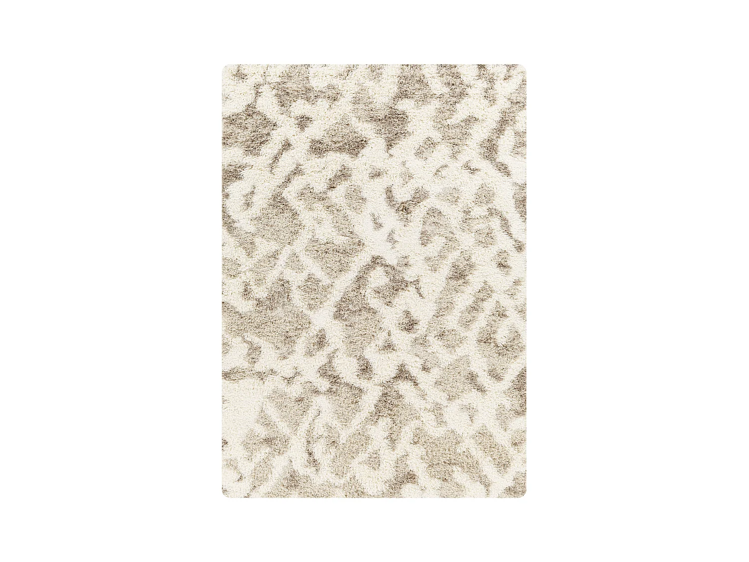 Zacht Hoogpolig Shaggy Scandinavisch Boho Tapijt - Wit/Beige - 160x220cm - PAULA