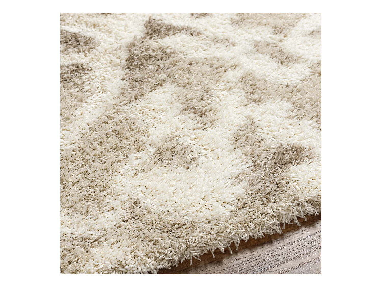 Zacht Hoogpolig Shaggy Scandinavisch Boho Tapijt - Wit/Beige - 160x220cm - PAULA