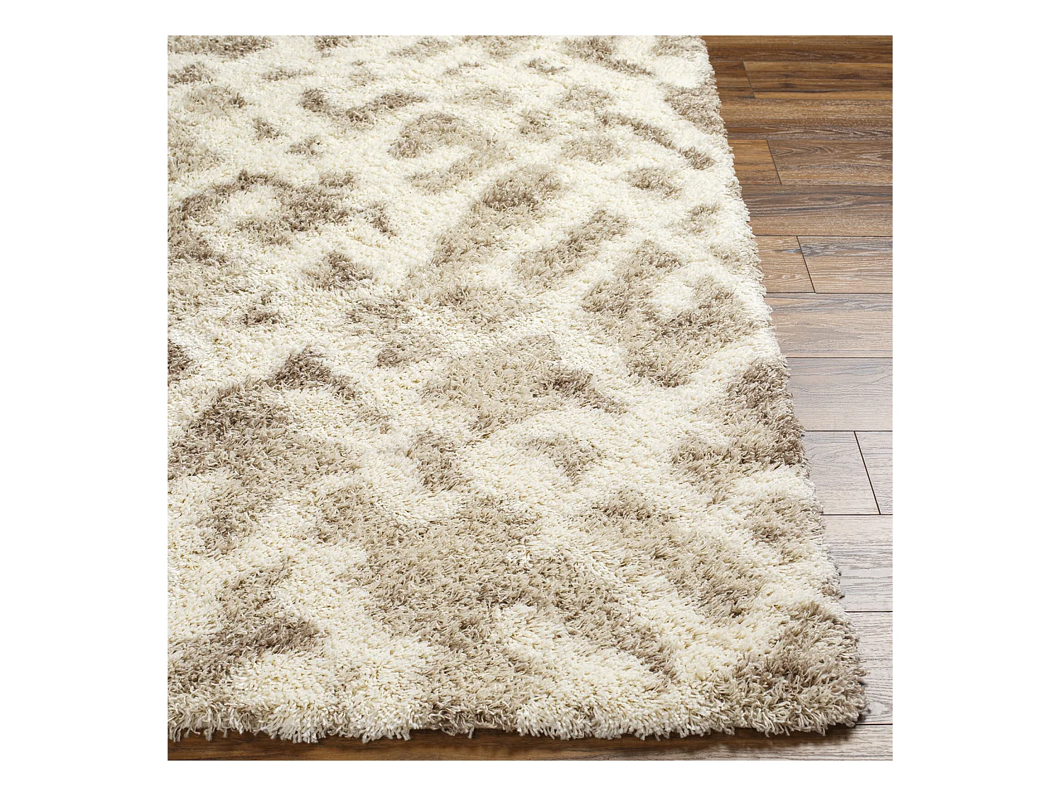 Zacht Hoogpolig Shaggy Scandinavisch Boho Tapijt - Wit/Beige - 160x220cm - PAULA
