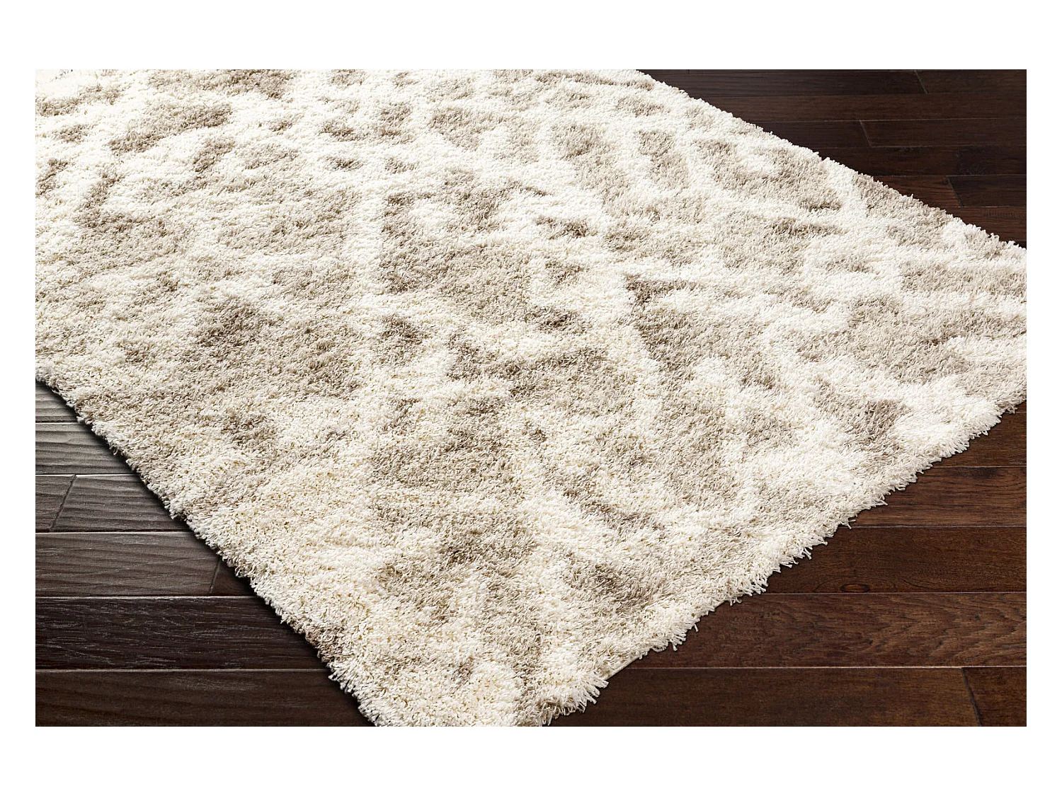 Zacht Hoogpolig Shaggy Scandinavisch Boho Tapijt - Wit/Beige - 160x220cm - PAULA