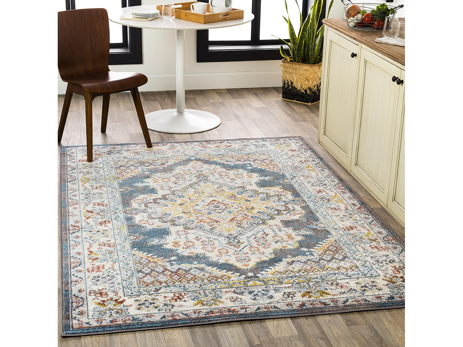 Tapis Vintage Oriental - Multicolore/Gris - 160x213cm - JADE