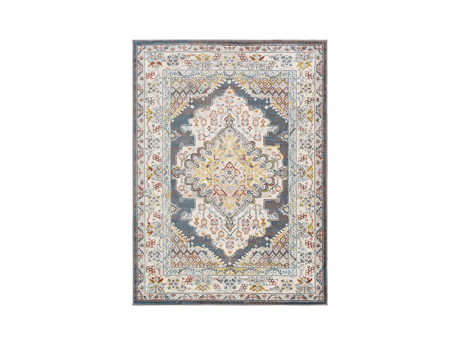 Tapis Vintage Oriental - Multicolore/Gris - 160x213cm - JADE