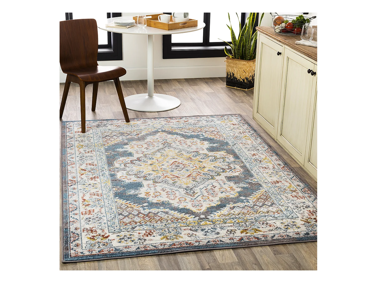 Tapis Vintage Oriental - Multicolore/Gris - 160x213cm - JADE
