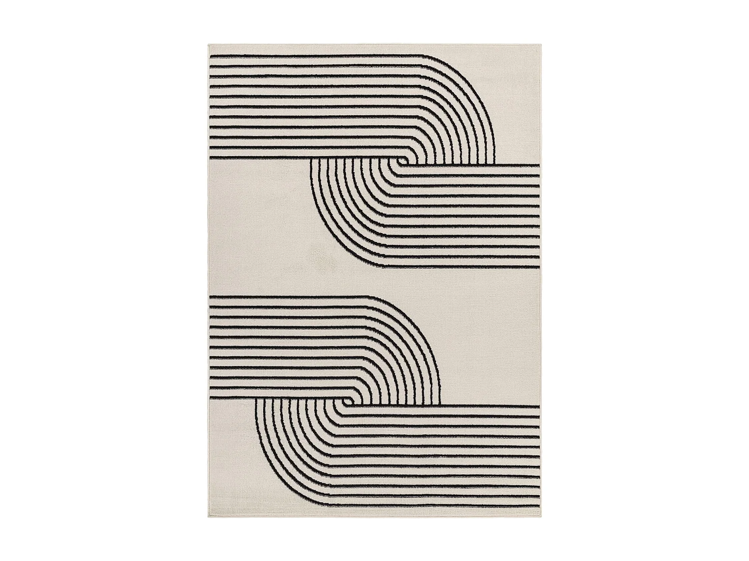 Tappeto Scandinavo Moderno - Bianco/Nero - 152x213cm - CONSTANCE