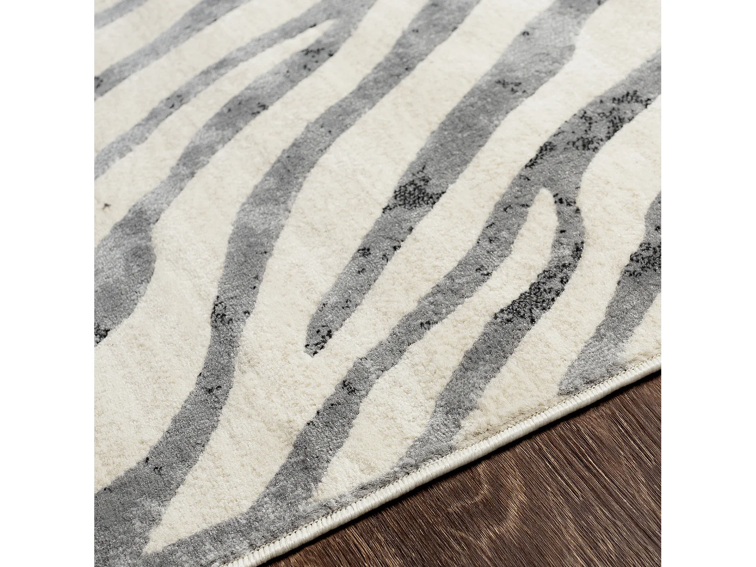 Tapis Zébré Bohème - Gris Foncé/Beige - 120x170cm - CYBELE