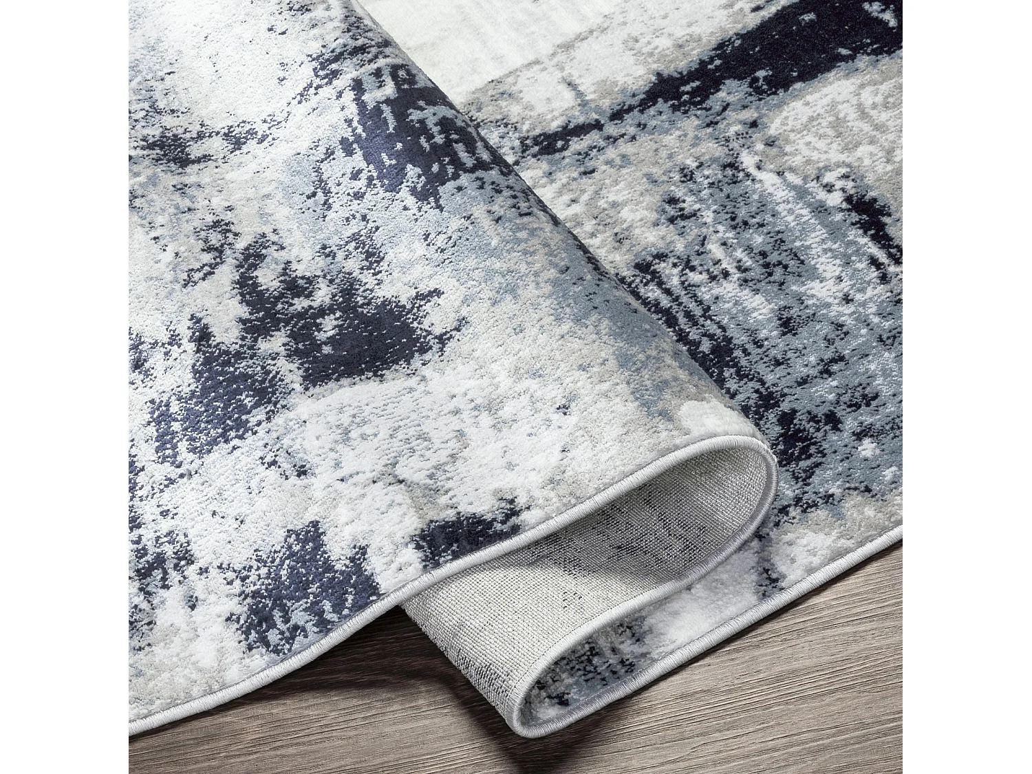 Alfombra Abstracta Moderna - Azul/Blanco/Gris - 200x275cm - GIULIA