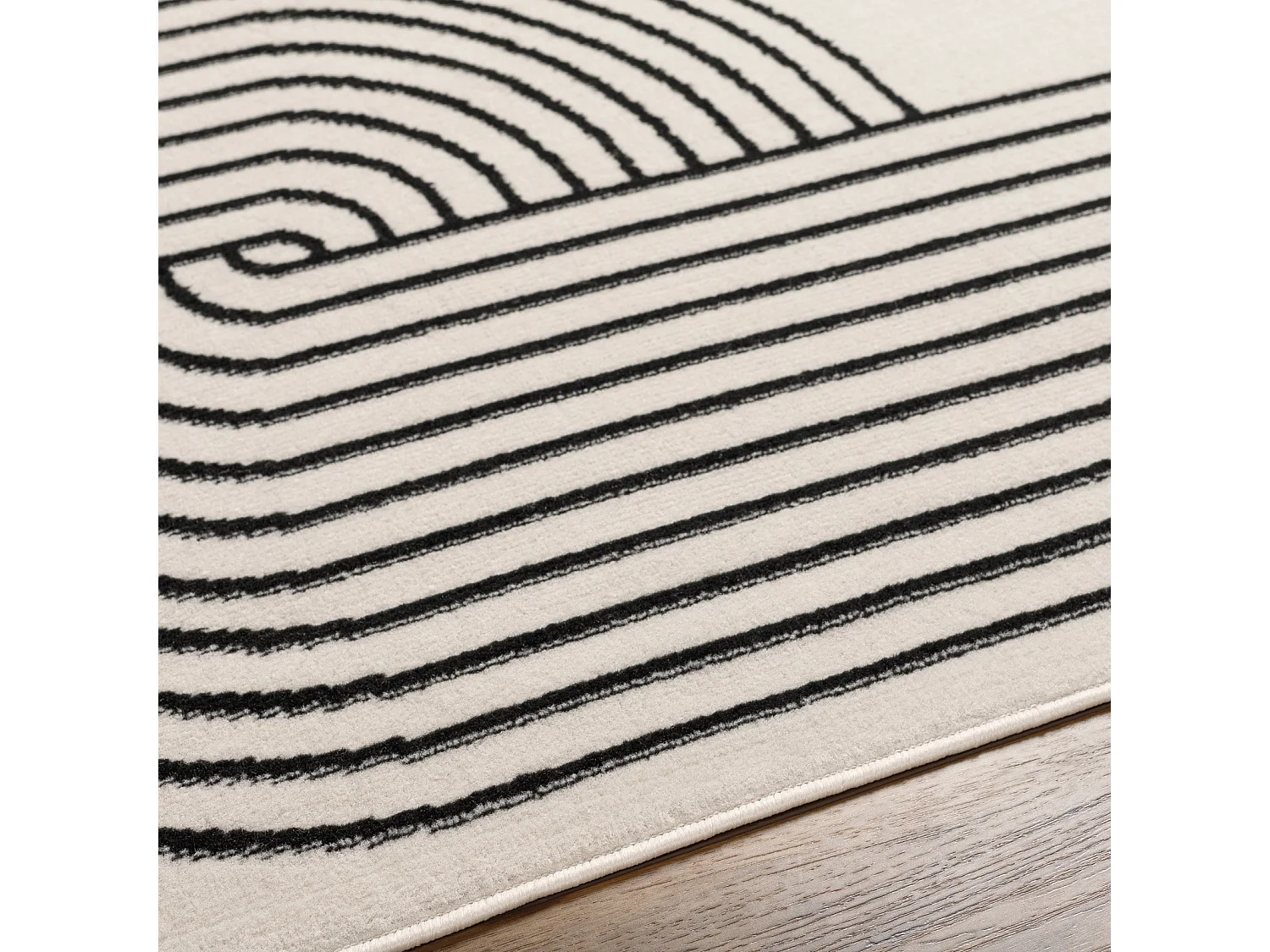 Tapis Scandinave Moderne - Blanc/Noir - 200x275cm - CONSTANCE