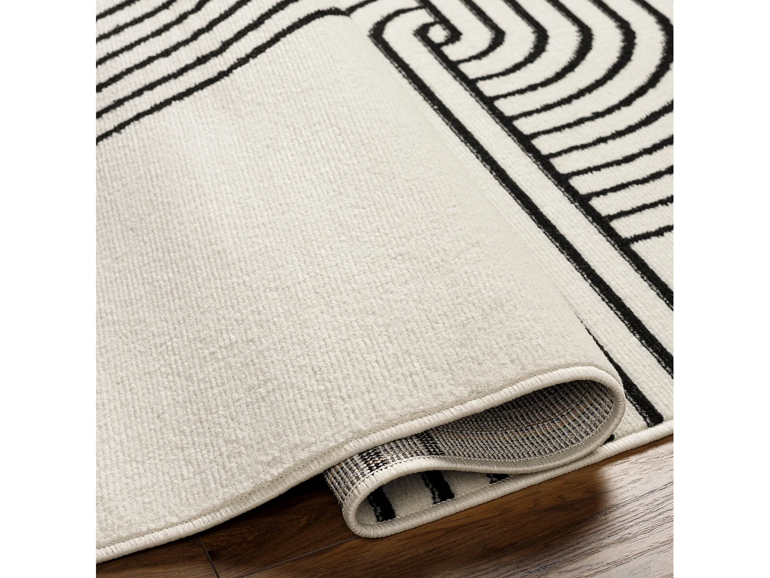 Tapis Scandinave Moderne - Blanc/Noir - 200x275cm - CONSTANCE