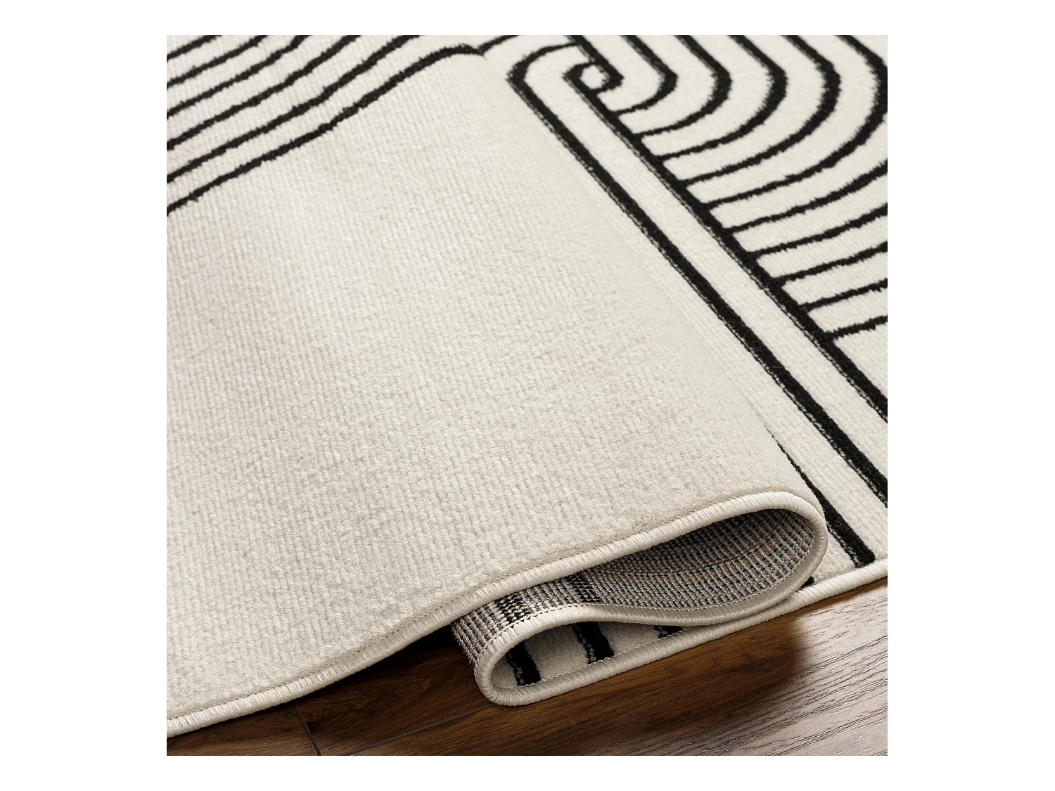 Modern Scandinavisch Tapijt - Wit/Zwart - 200x275cm - CONSTANCE