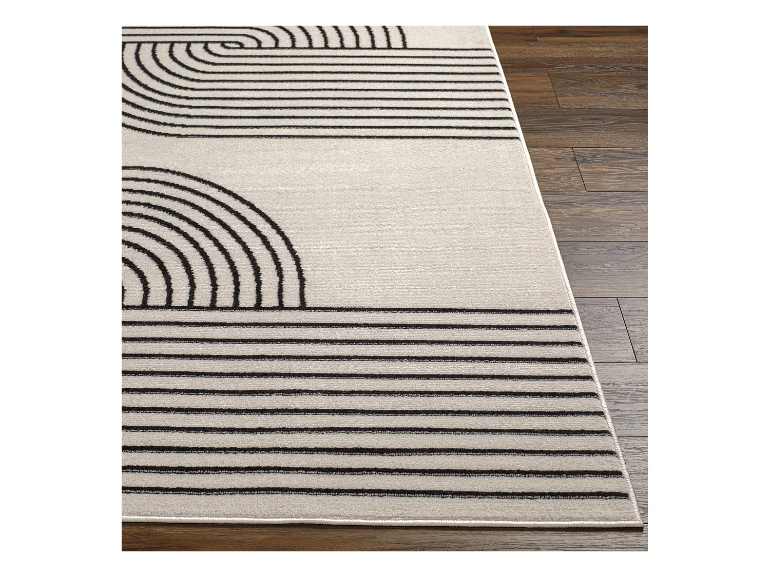 Modern Scandinavisch Tapijt - Wit/Zwart - 200x275cm - CONSTANCE