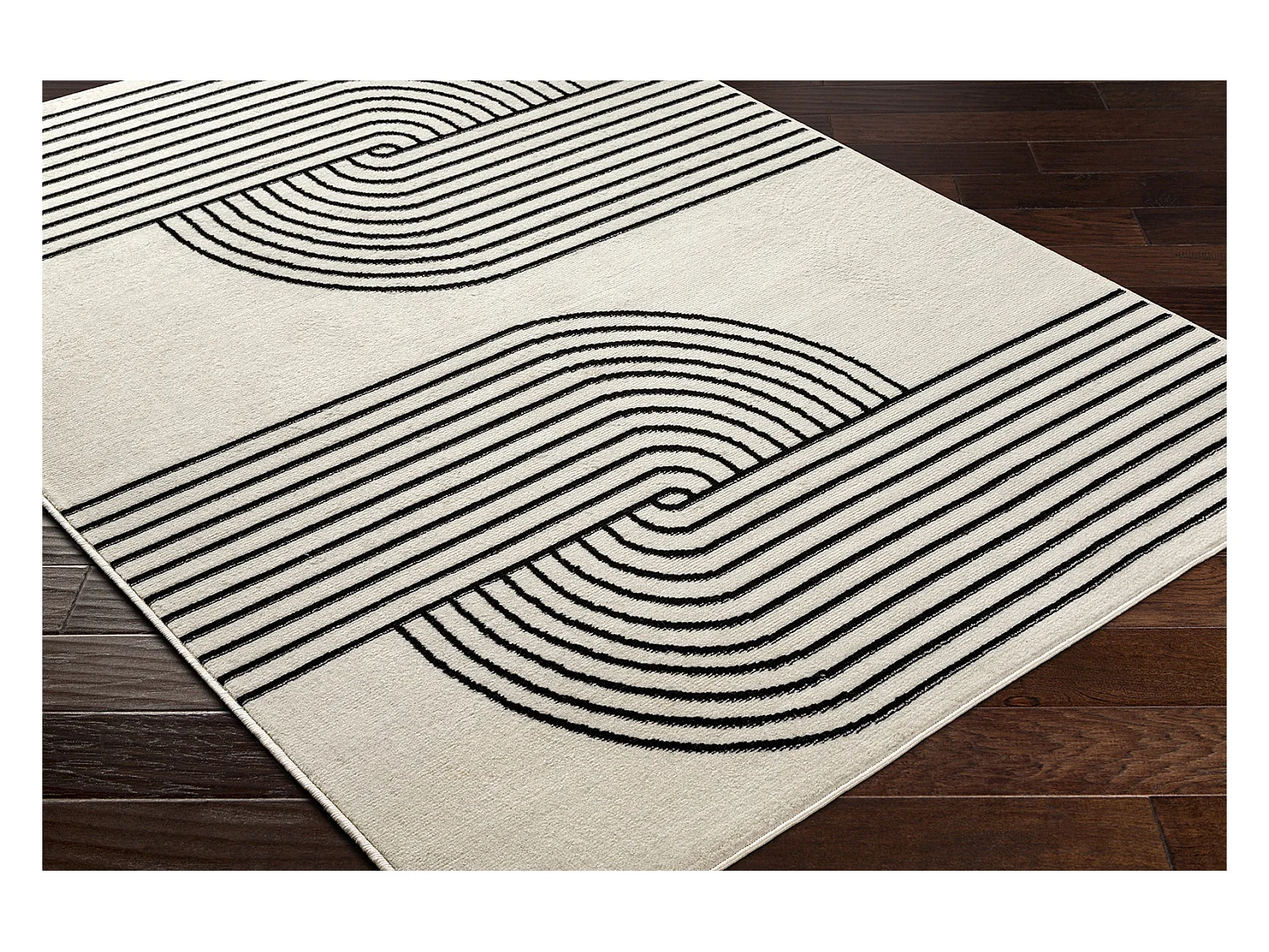 Modern Scandinavisch Tapijt - Wit/Zwart - 200x275cm - CONSTANCE