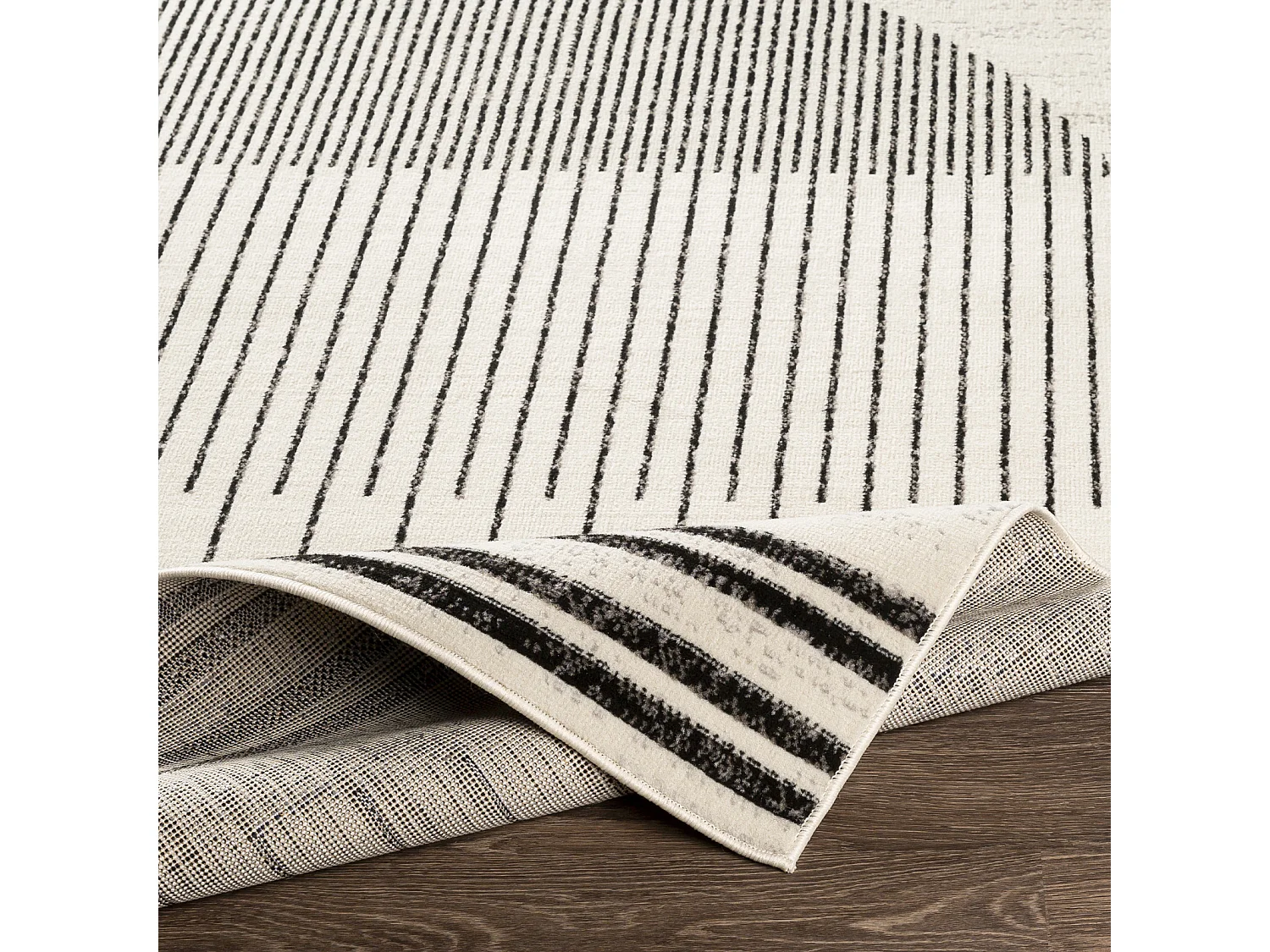 Modern Scandinavisch Tapijt - Wit/Zwart - 152x213cm - ENSO