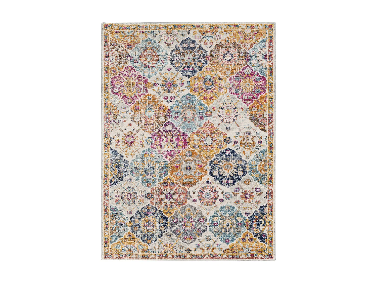 Vintage Oosters Tapijt - Meerkleurig/Oranje - 160x220cm - INES