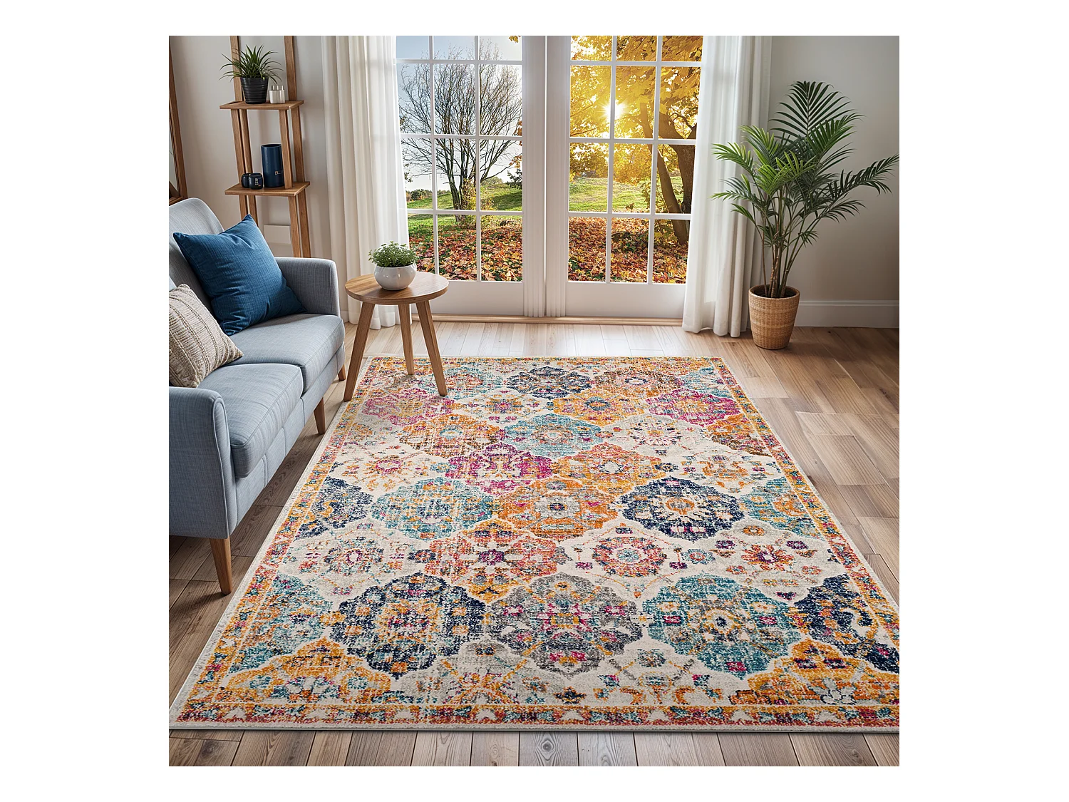 Vintage Oosters Tapijt - Meerkleurig/Oranje - 160x220cm - INES