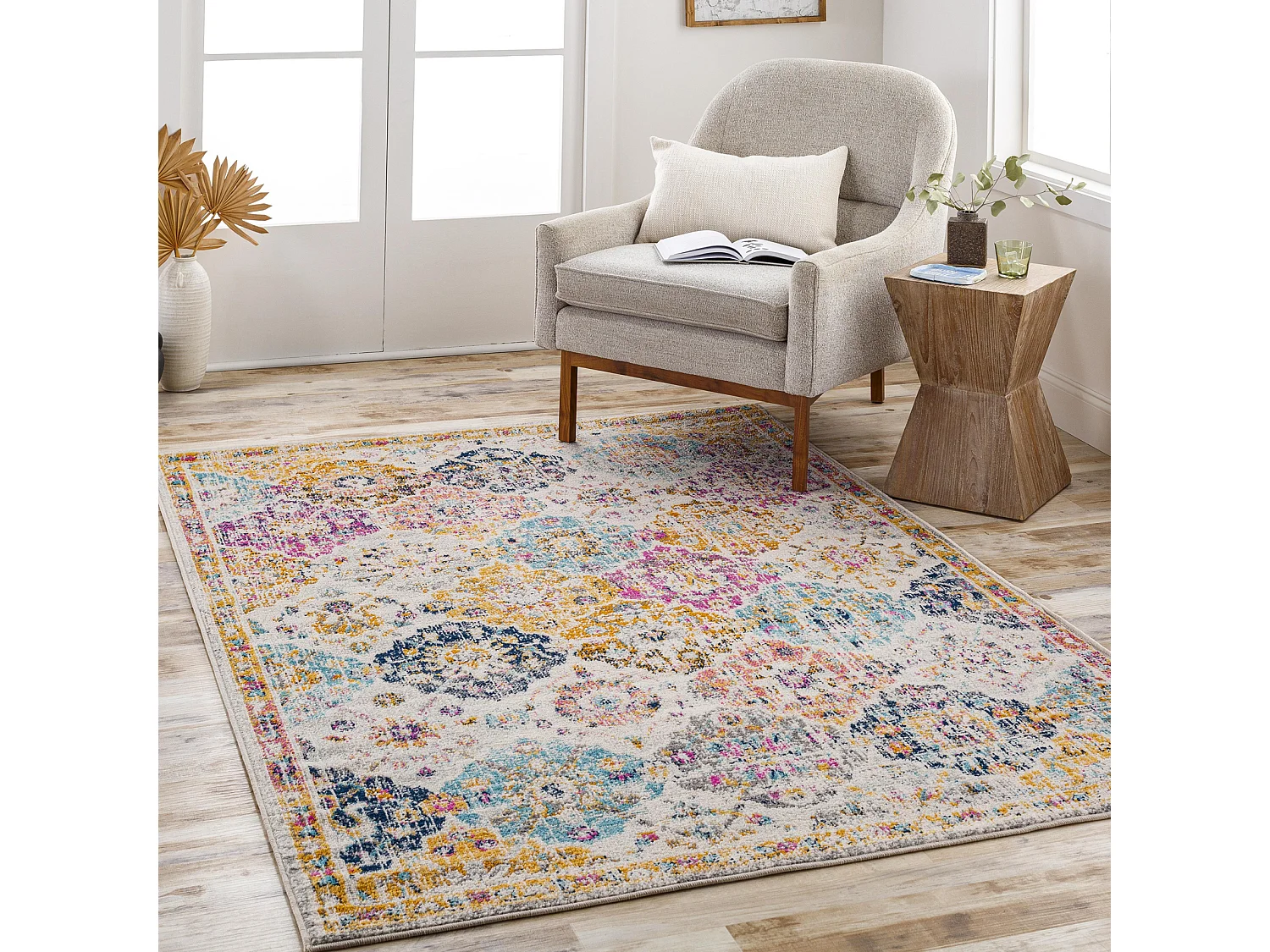 Vintage Oosters Tapijt - Meerkleurig/Oranje - 160x220cm - INES