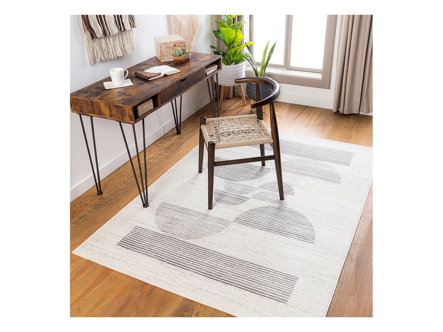Modern Scandinavisch Tapijt - Wit/Grijs - 200x275cm - HYEON