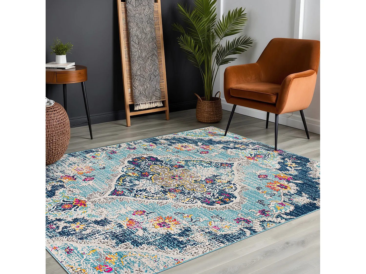 Vintage Oosters Tapijt - Meerkleurig/Blauw - 160x215cm - ROMY