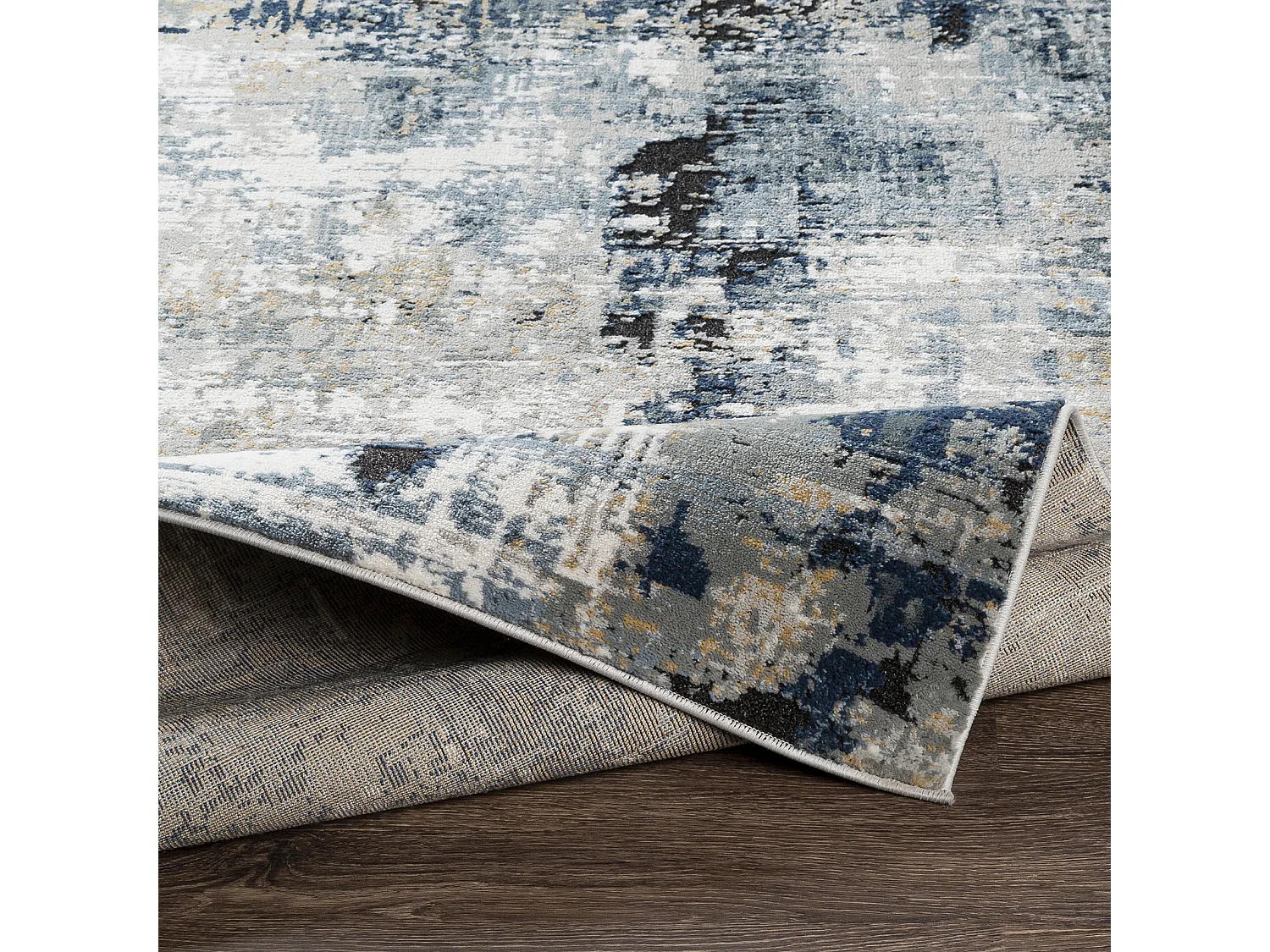 Modern Abstract Tapijt - Blauw/Grijs - 160x220cm - LENA