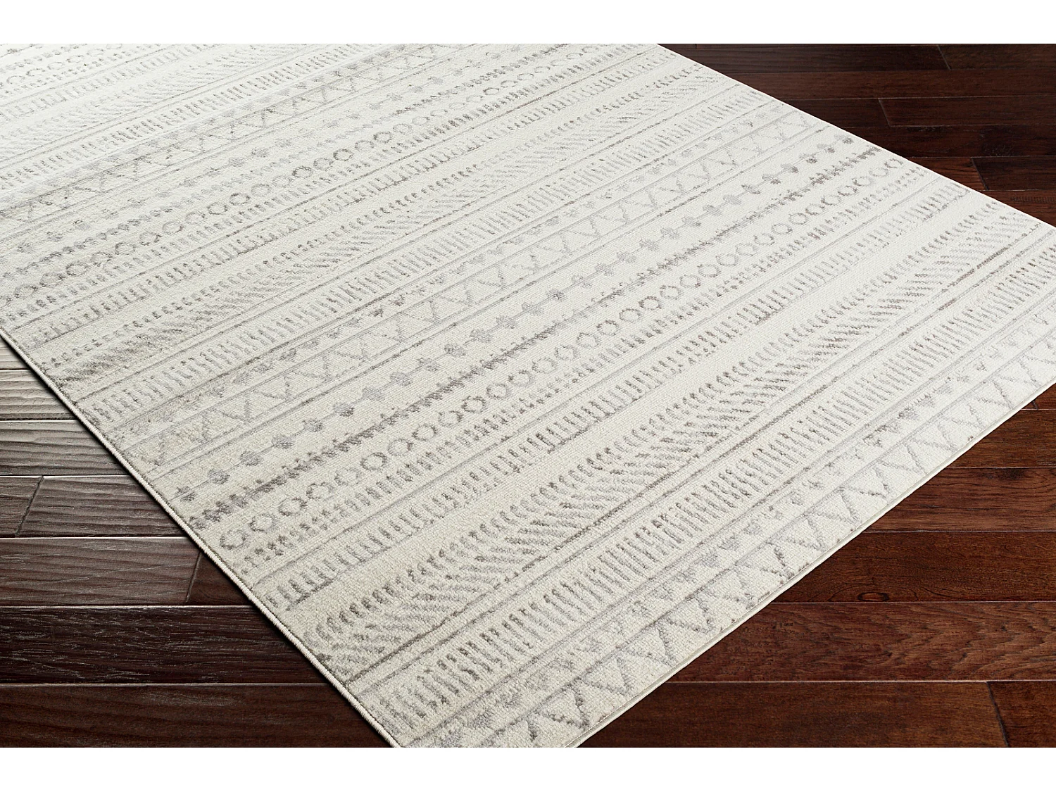 Tapis Scandinave Bohème - Gris/Blanc - 200x275cm - MARWA
