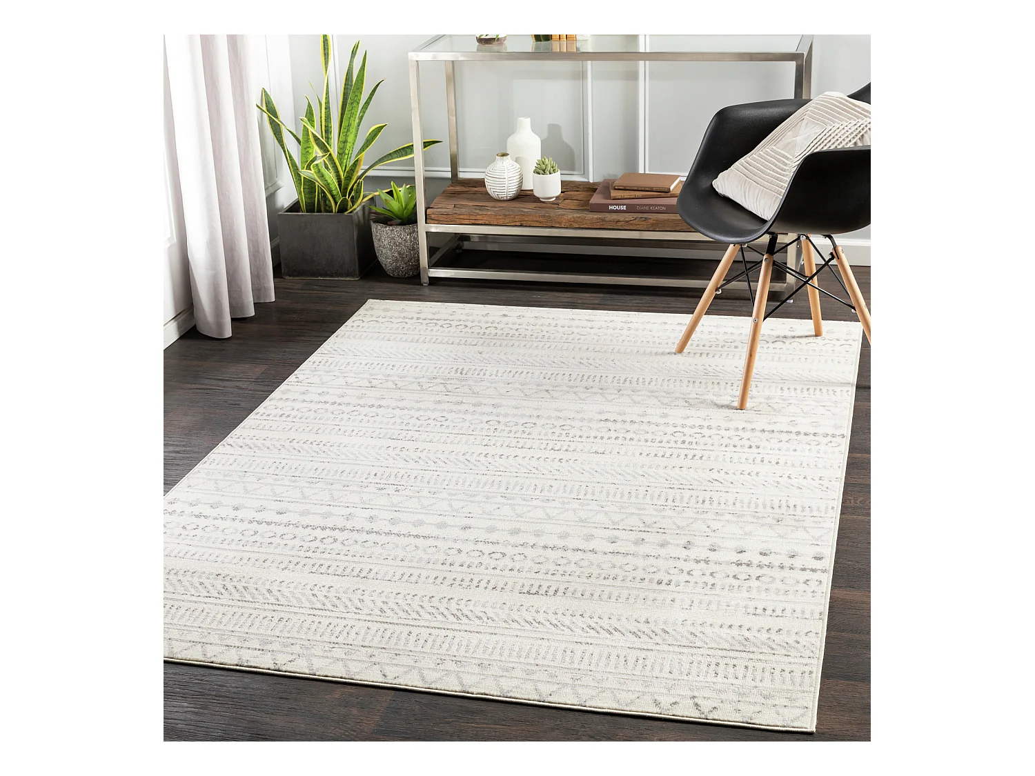 Scandinavisch Boho Tapijt - Grijs/Wit - 200x275cm - MARWA