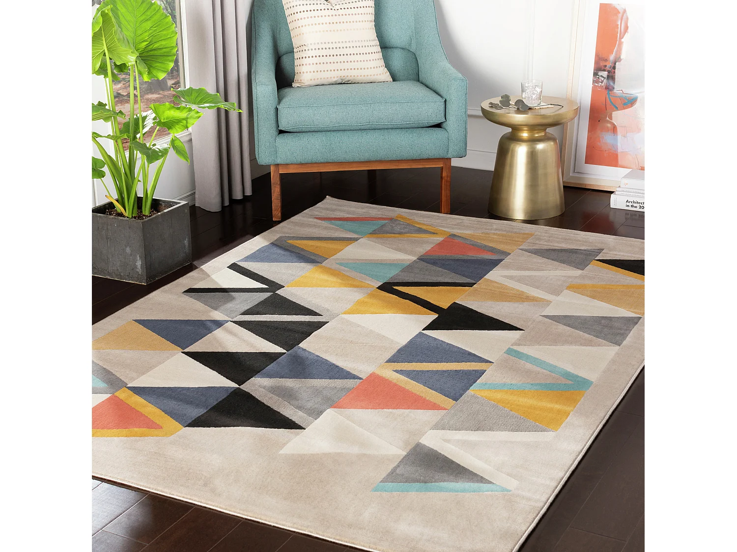 Modern Scandinavisch Tapijt - Meerkleurig/Oranje - 160x220cm - DELANEY