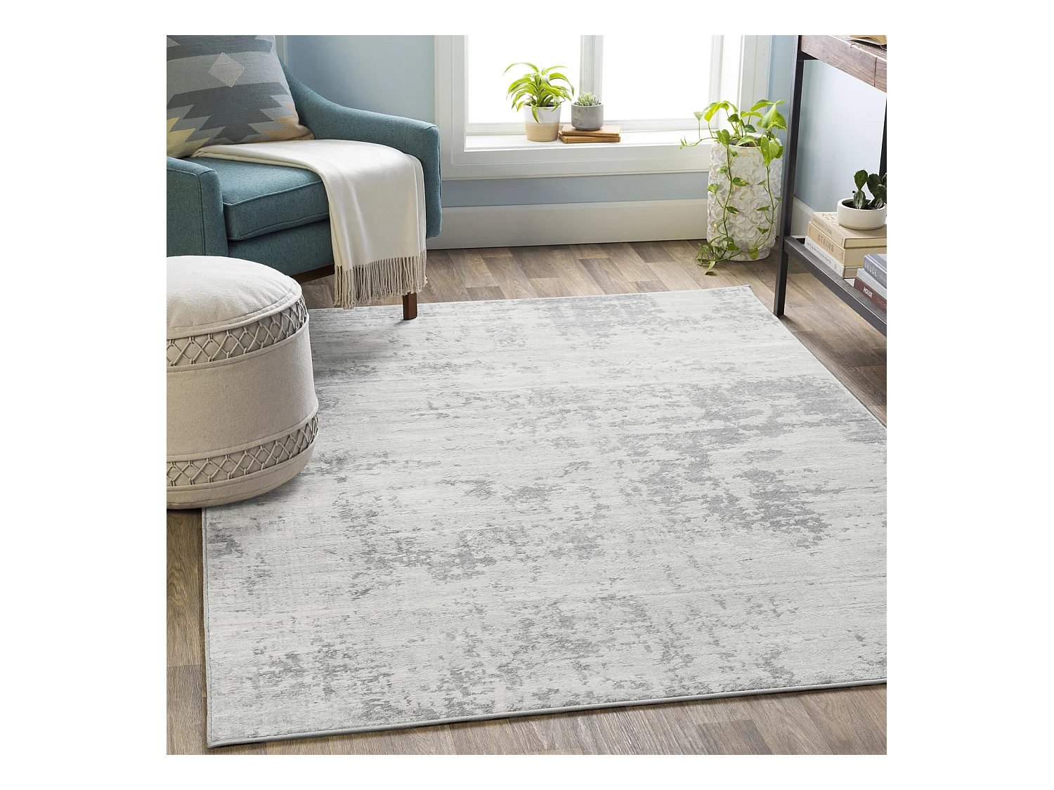 Tapis Abstrait Moderne - Gris/Ivoire - 160x220cm - VICTOIRE