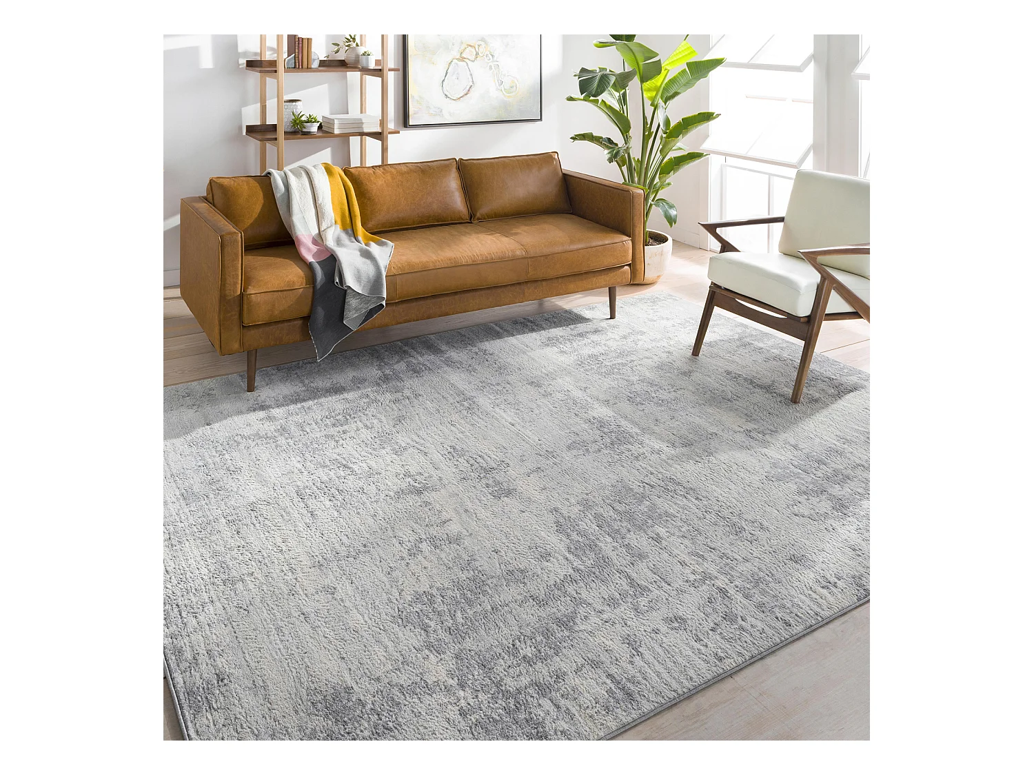 Tapis Abstrait Moderne - Gris/Ivoire - 160x220cm - VICTOIRE