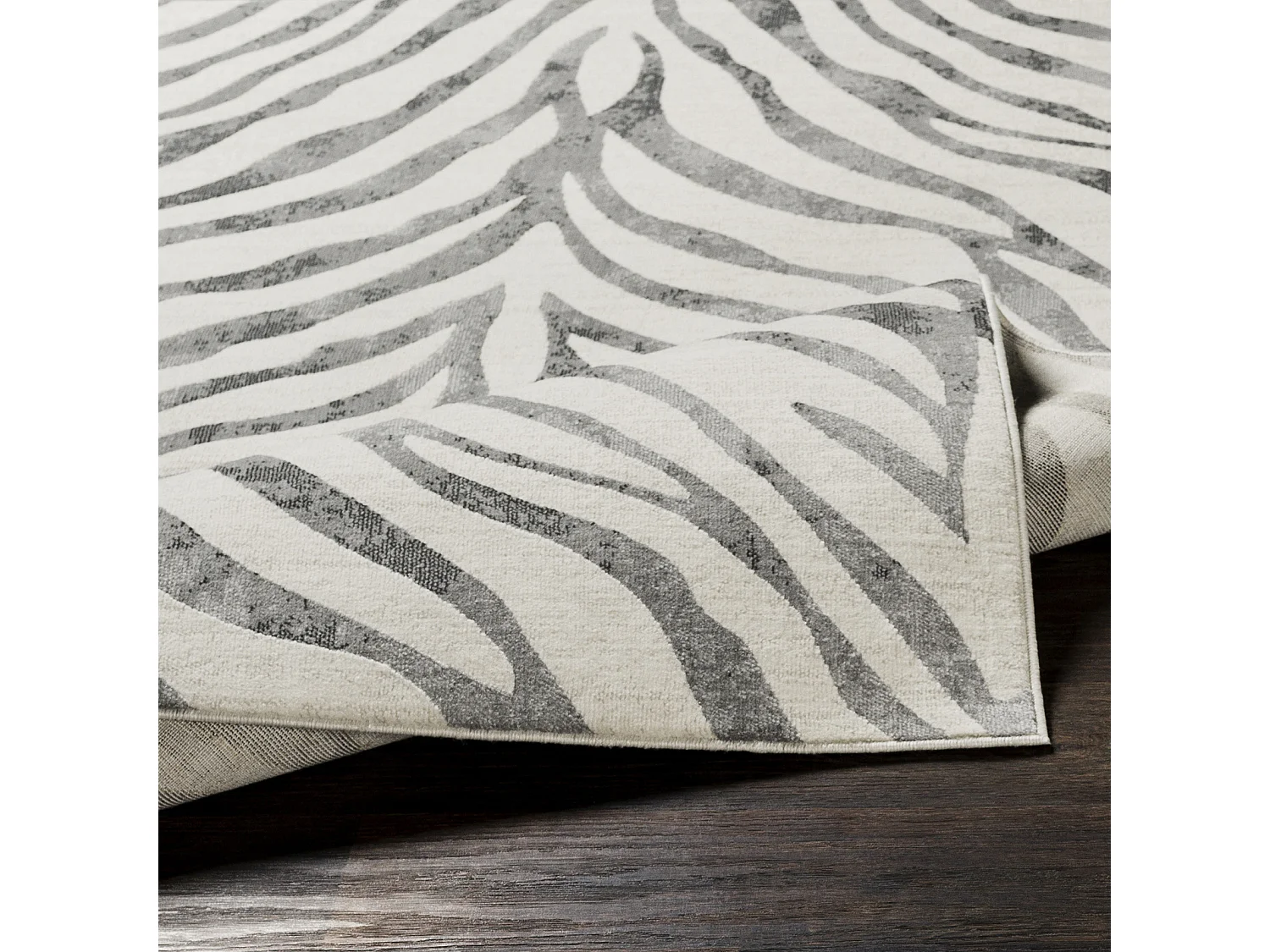 Tapis Zébré Bohème - Gris Foncé/Beige - 200x275cm - CYBELE