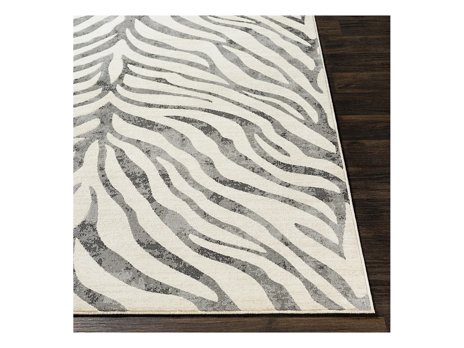 Tapis Zébré Bohème - Gris Foncé/Beige - 200x275cm - CYBELE