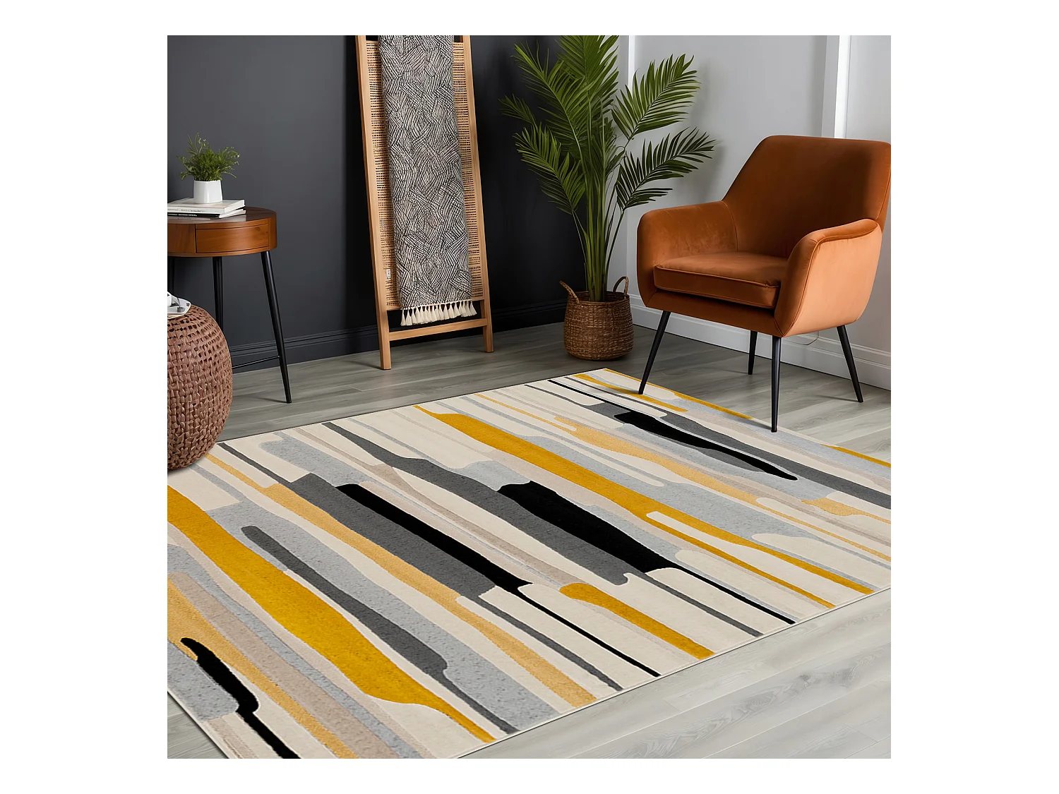 Tapis Scandinave Moderne - Multicolore/Gris - 160x220cm - ANAIS