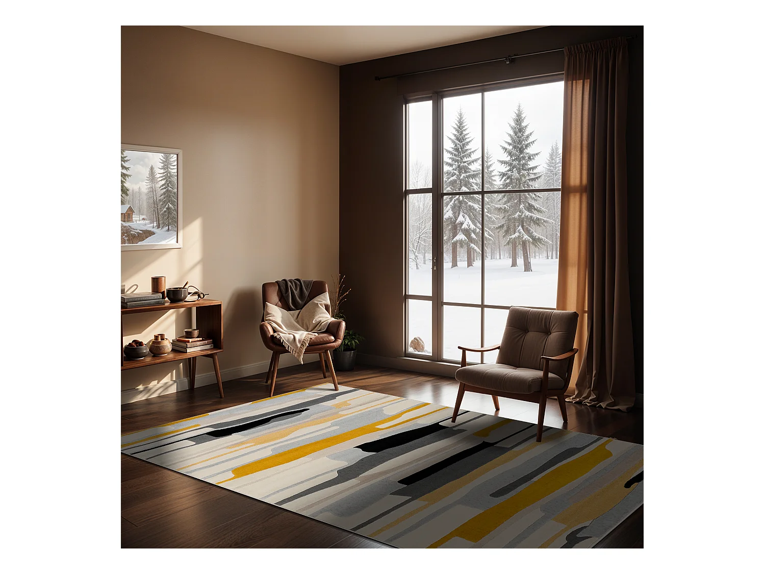 Tapis Scandinave Moderne - Multicolore/Gris - 160x220cm - ANAIS