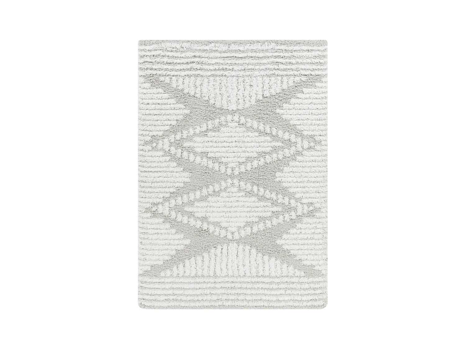 Zacht Hoogpolig Shaggy Boho Tapijt - Wit/Grijs - 160x220cm - NURIA